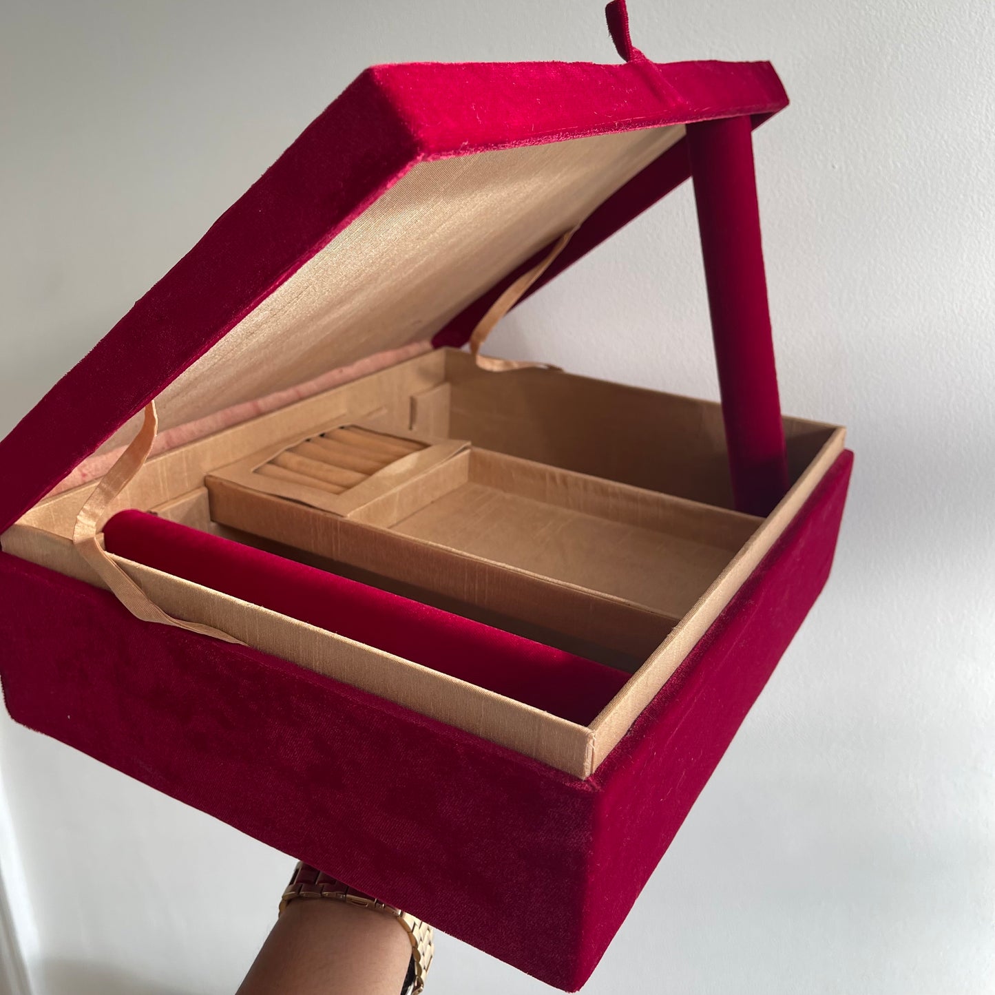 Large Velvet Bridal Choora Box in Maroon