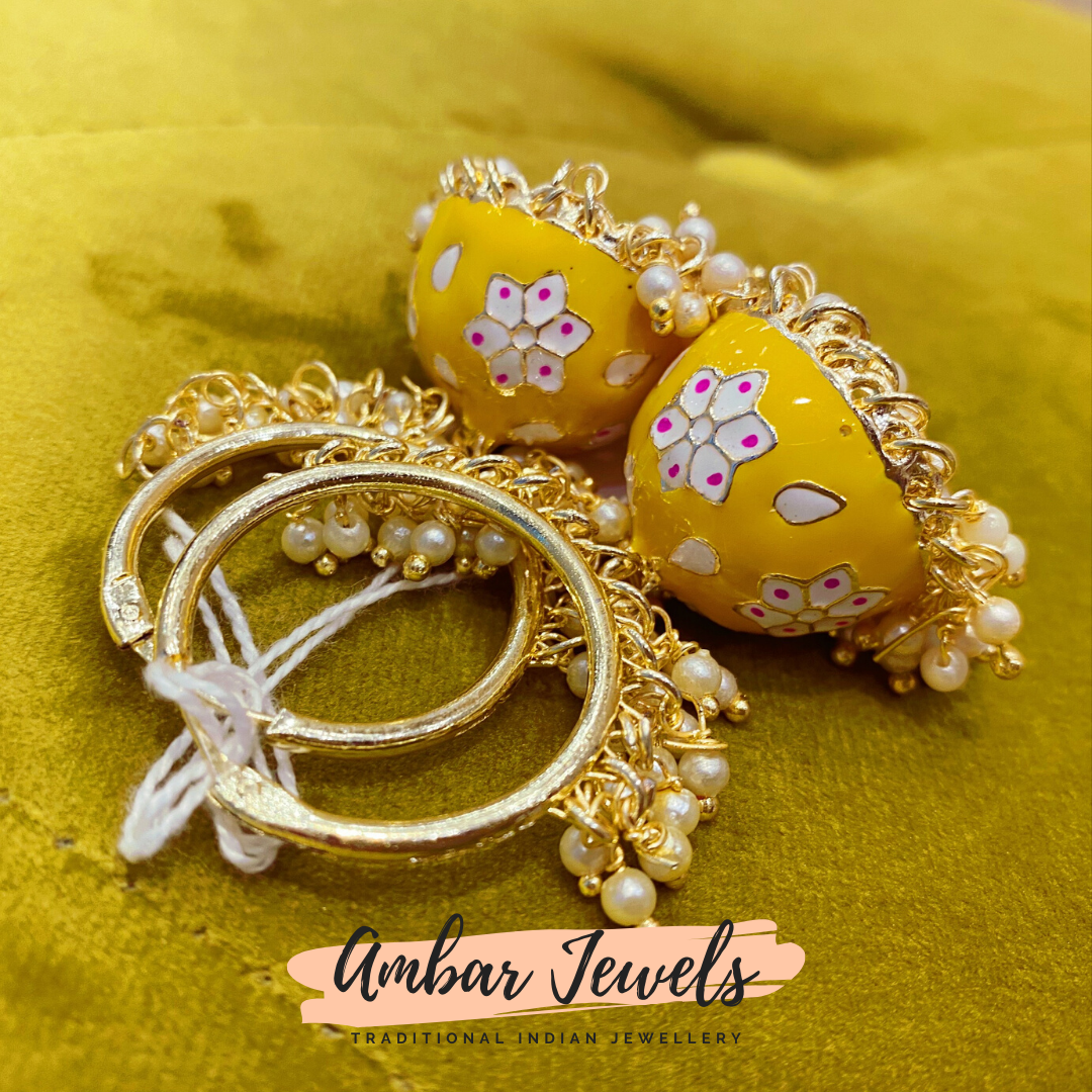 Meenakari Jhumkas Earrings