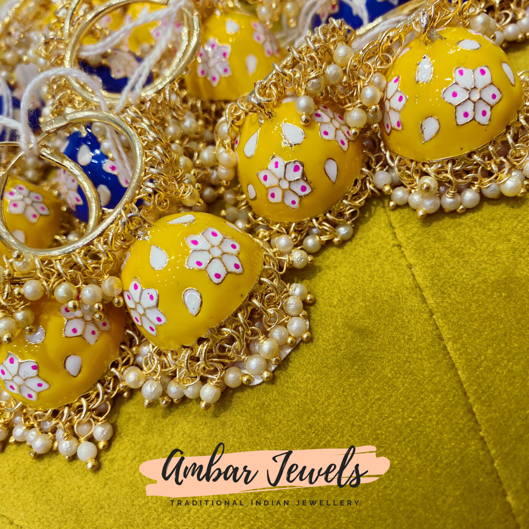 Meenakari Jhumkas Earrings