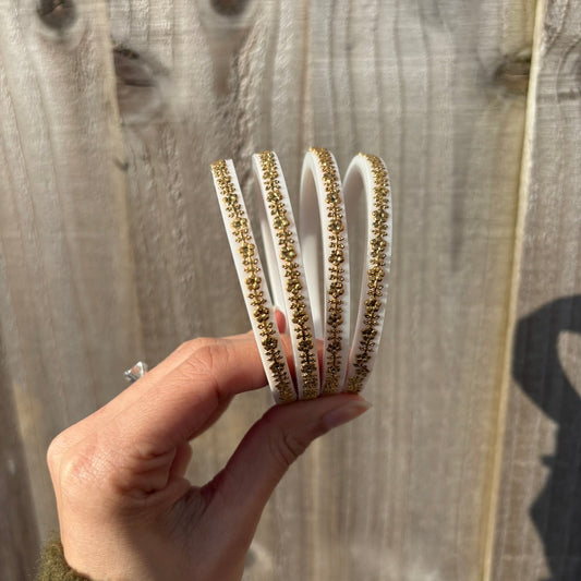 Bridal Choora Ivory Bangles Floral Set of 4