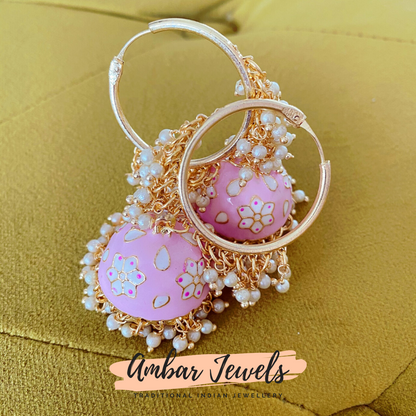 Meenakari Jhumkas Earrings
