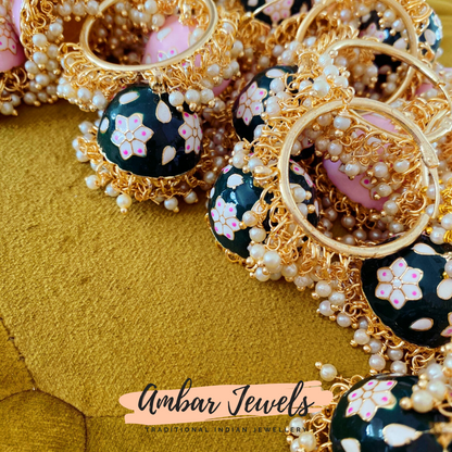 Meenakari Jhumkas Earrings