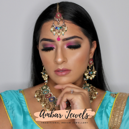 Rainbow Polki Necklace Set