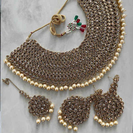 Cleopatra Polki Bridal Necklace Set