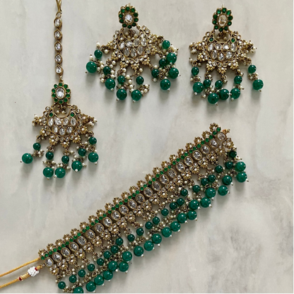 Queen Polki Choker Necklace Set