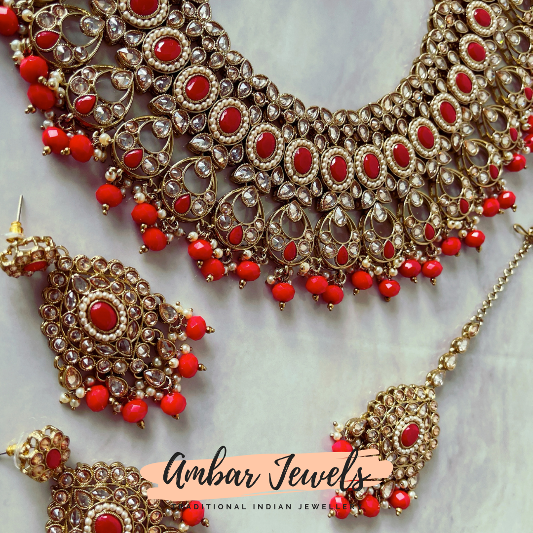 Jewellery Set : Kundan chokar necklace jewellery set for ...