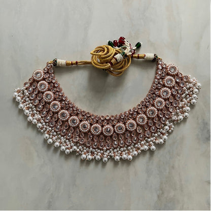 Metallic Love Polki Bridal Necklace Set