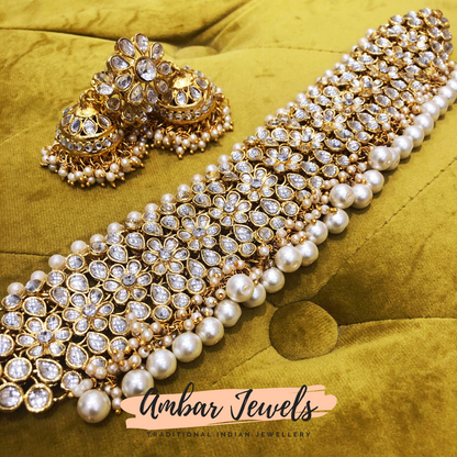 Jasmine Kundan Choker Necklace Set